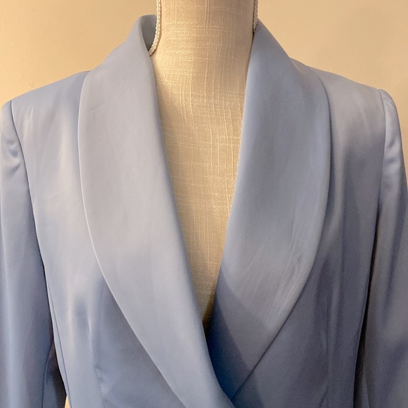 Calliope women’s light blue blazer jacket lined with shoulder pads two pockets - Picture 3 of 11